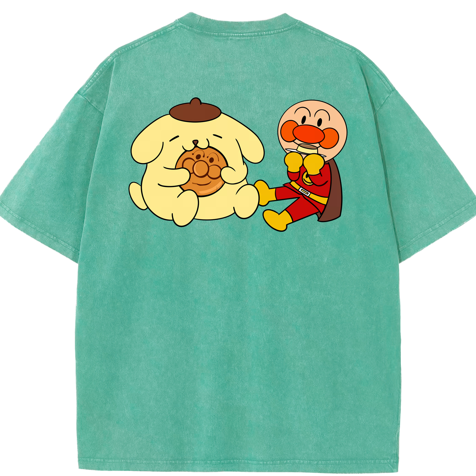（画像用） アンパンマン Anpanman 綿100% ヴィンテージ風 半袖Tシャツ（背面プリント）